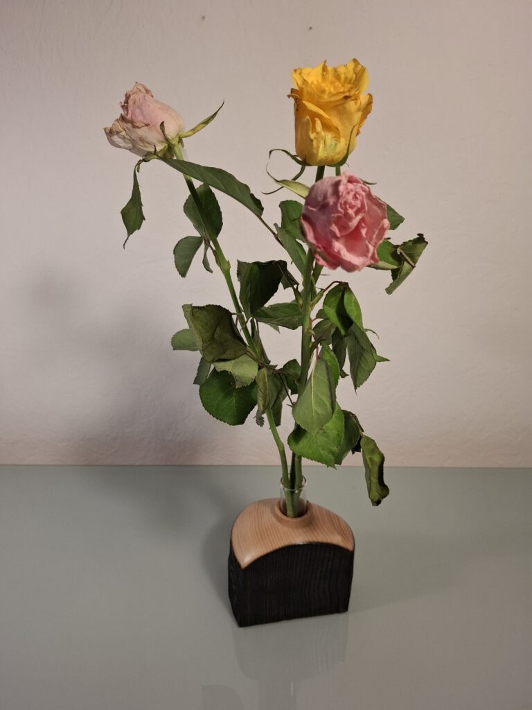 Soliflore en Bois Tourné Brûlé