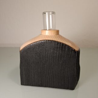 Soliflore en Bois Tourné Brûlé