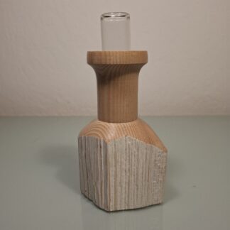 Soliflore en bois blanchi