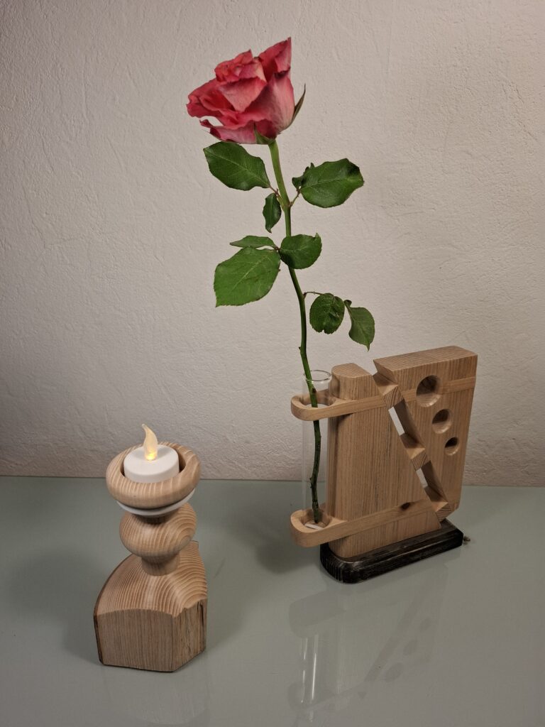 Soliflores et Bougeoirs en Bois