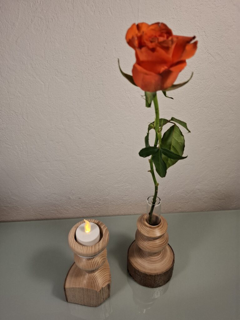 Soliflores et Bougeoirs en Bois