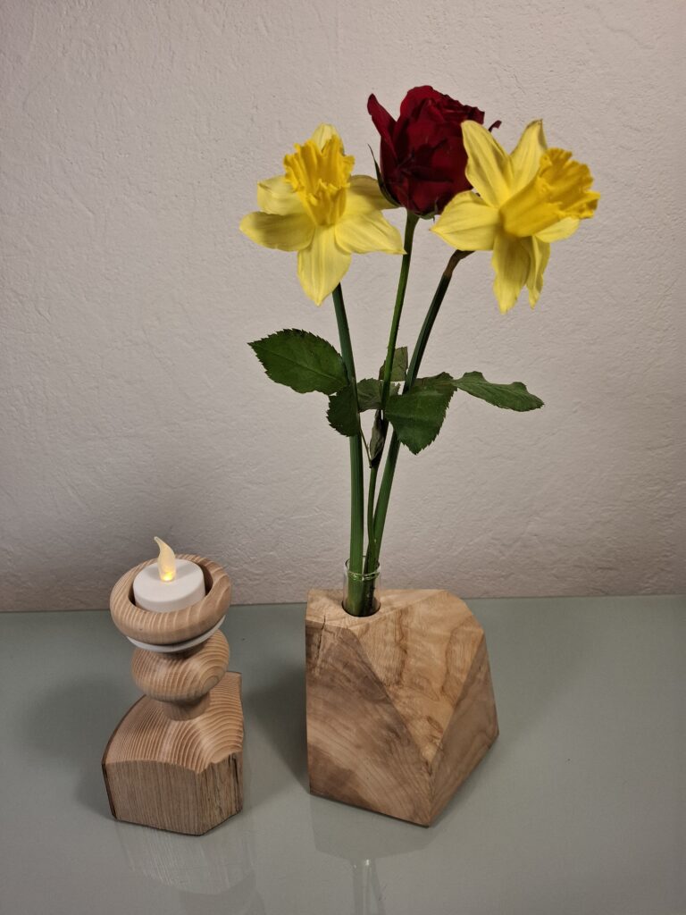 Soliflores et Bougeoirs en Bois