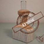 Soliflore en Bois blanc tourné