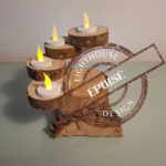 Bougeoir en bois massif brut