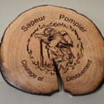 Trophée incliné thème pompier