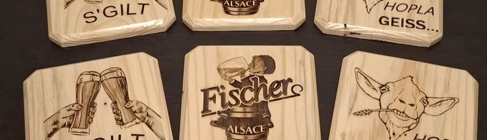 Sous verre en Sapin thème Alsace